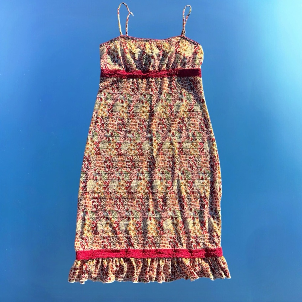 90s/y2k vintage, dainty floral, midi dress